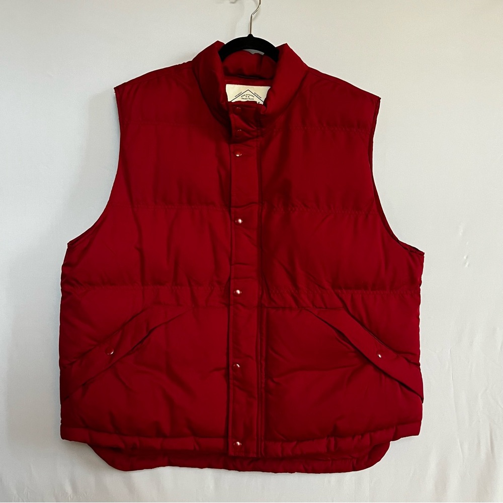 St John’s Bay Quilted Puffer Vest, Red, Men’s XXL
